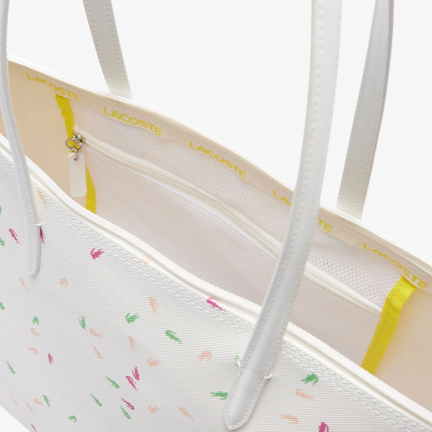 Grand sac cabas L.12.12 Concept imprimé en piqué - Confetti Croc Farine