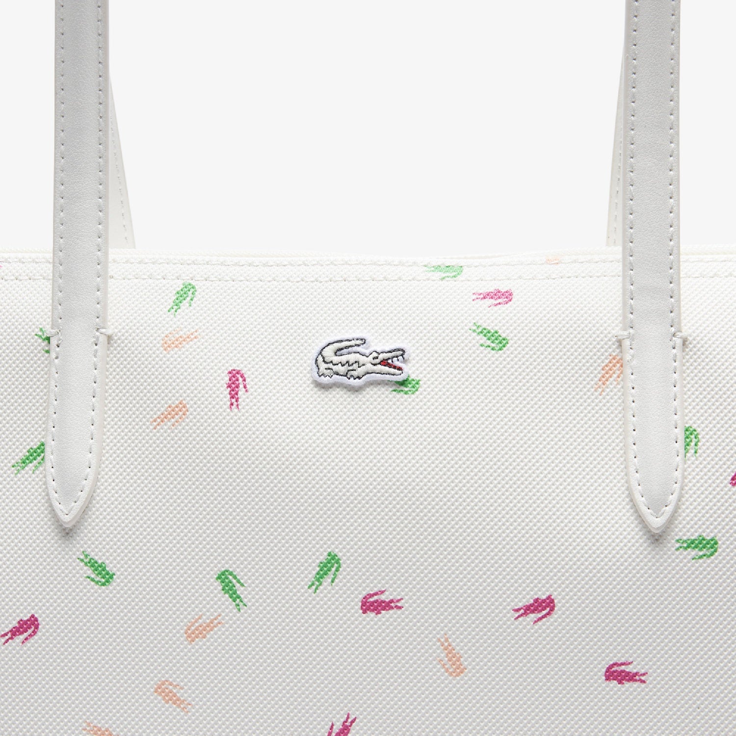 Grand sac cabas L.12.12 Concept imprimé en piqué - Confetti Croc Farine