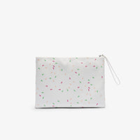 Large L.12.12 Concept piqué printed pouch - Confetti Croc Farine
