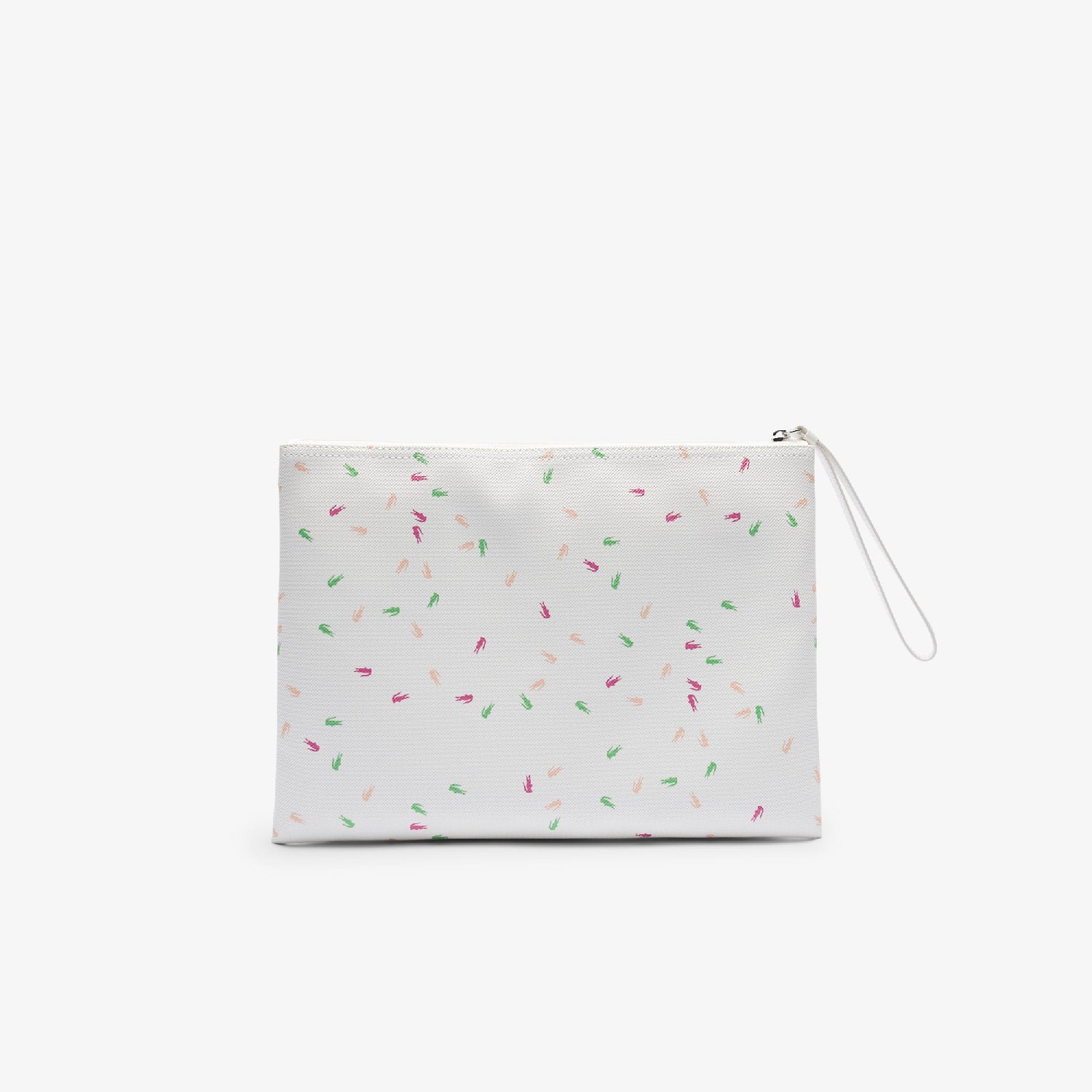 Large L.12.12 Concept piqué printed pouch - Confetti Croc Farine