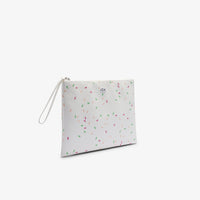 Large L.12.12 Concept piqué printed pouch - Confetti Croc Farine
