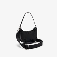Petit sac lune Chantaco embossé en cuir - Noir