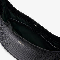 Petit sac lune Chantaco embossé en cuir - Noir