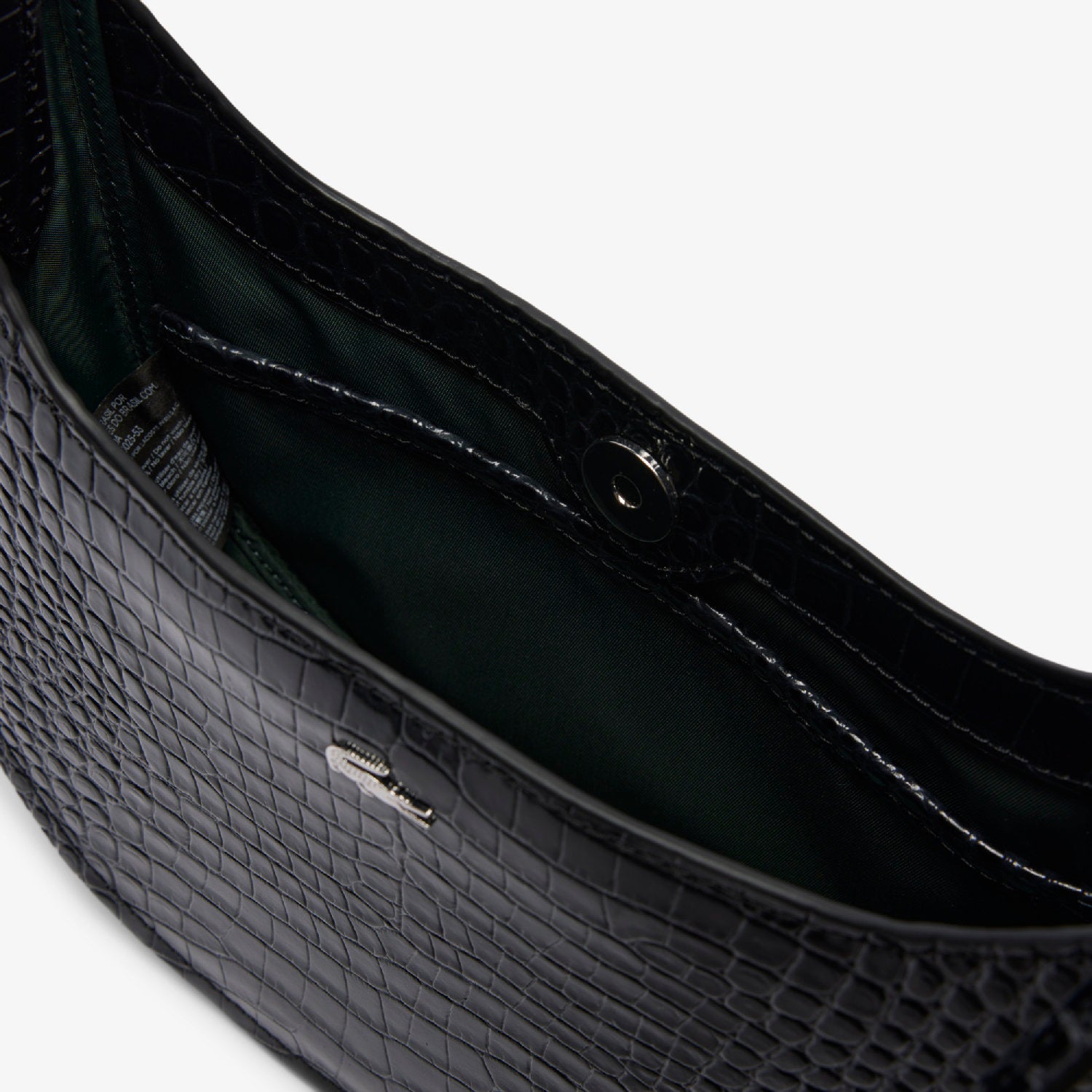 Petit sac lune Chantaco embossé en cuir - Noir