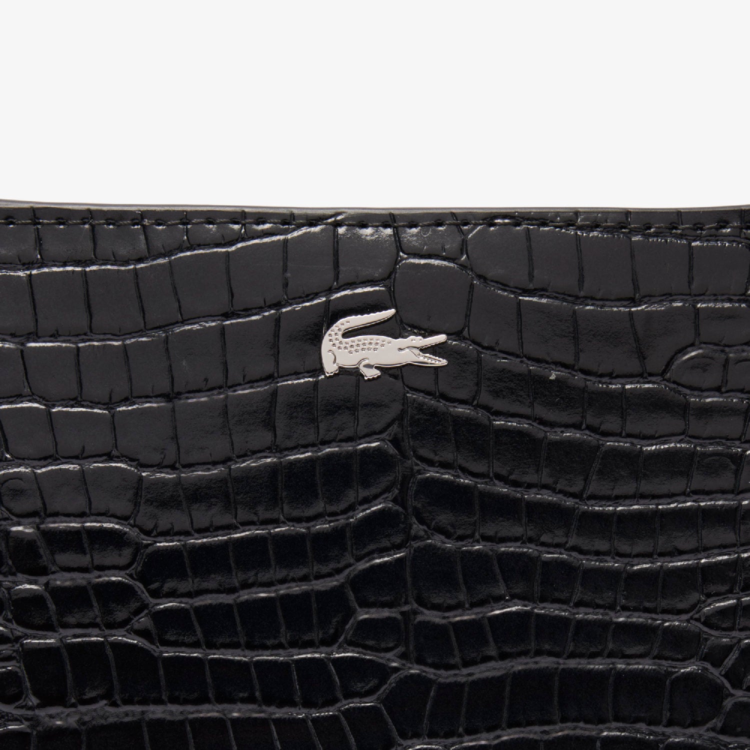 Petit sac lune Chantaco embossé en cuir - Noir