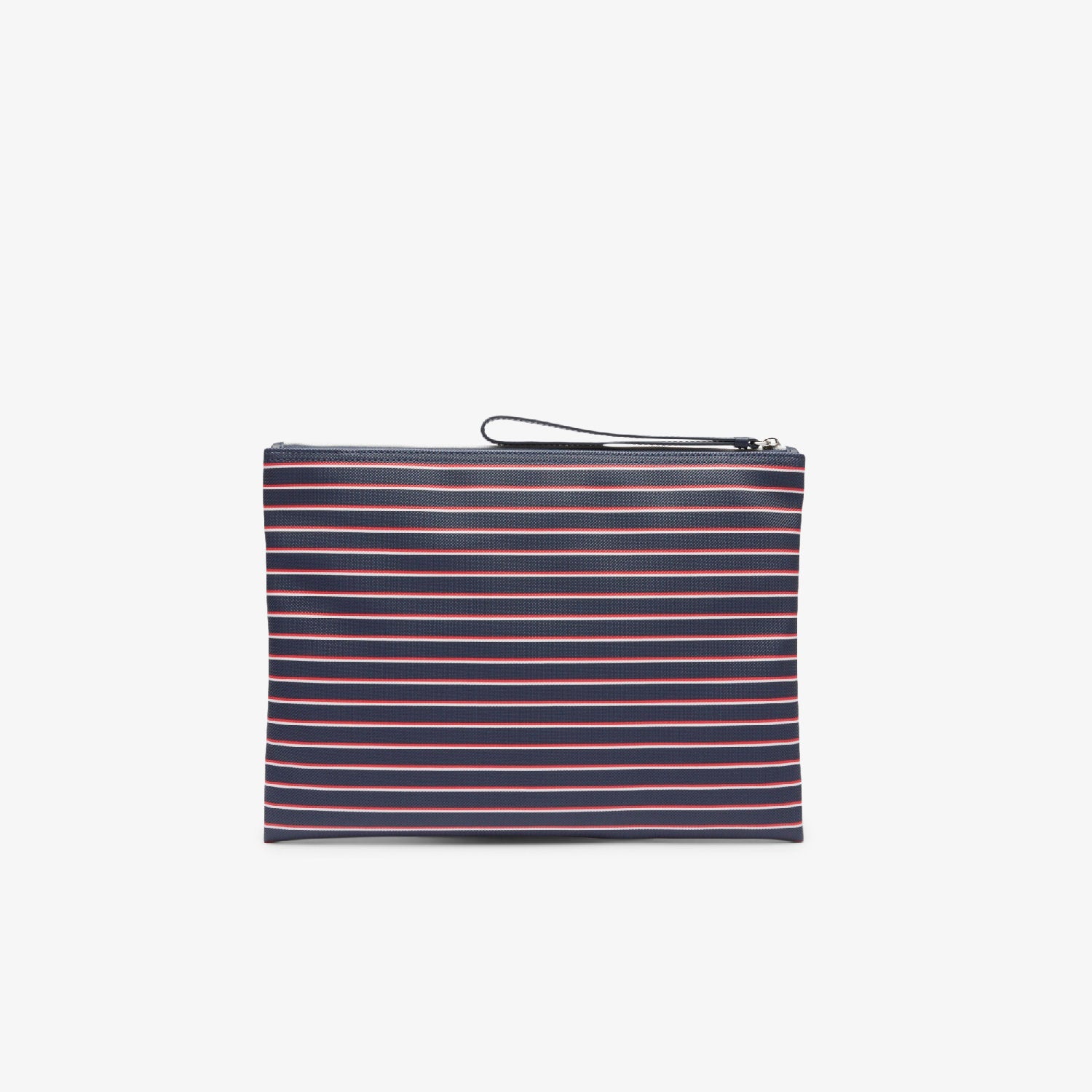 Grande pochette L.12.12 Concept rayée en piqué - Marine Grenadine