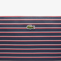 L.12.12 Large Striped Piqué Pouch - Marine Grenadine