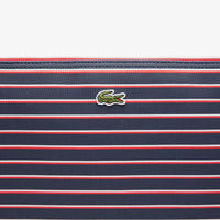 Grande pochette L.12.12 Concept rayée en piqué - Marine Grenadine
