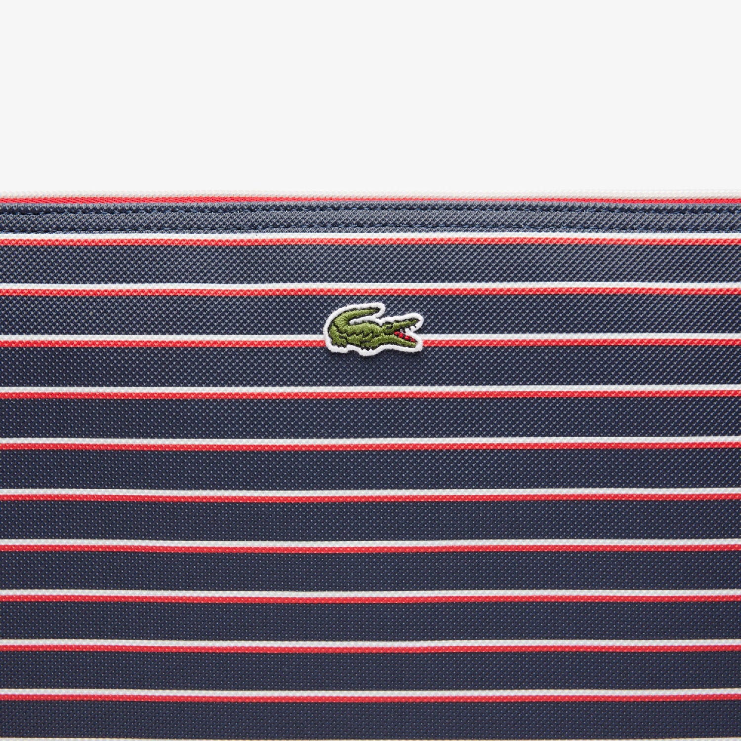 Grande pochette L.12.12 Concept rayée en piqué - Marine Grenadine