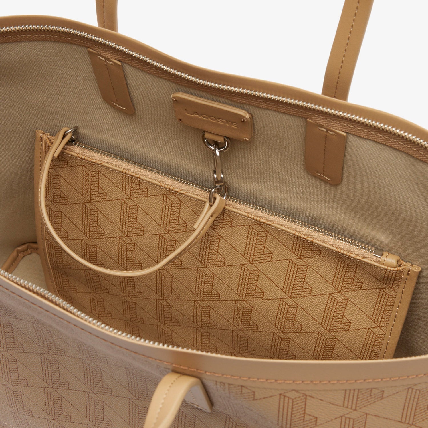 Sac cabas Zely grainé avec pochette - Mono Viennois