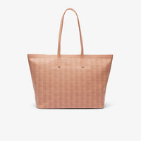 Sac cabas Zely grainé avec pochette - Mono Latte Copper
