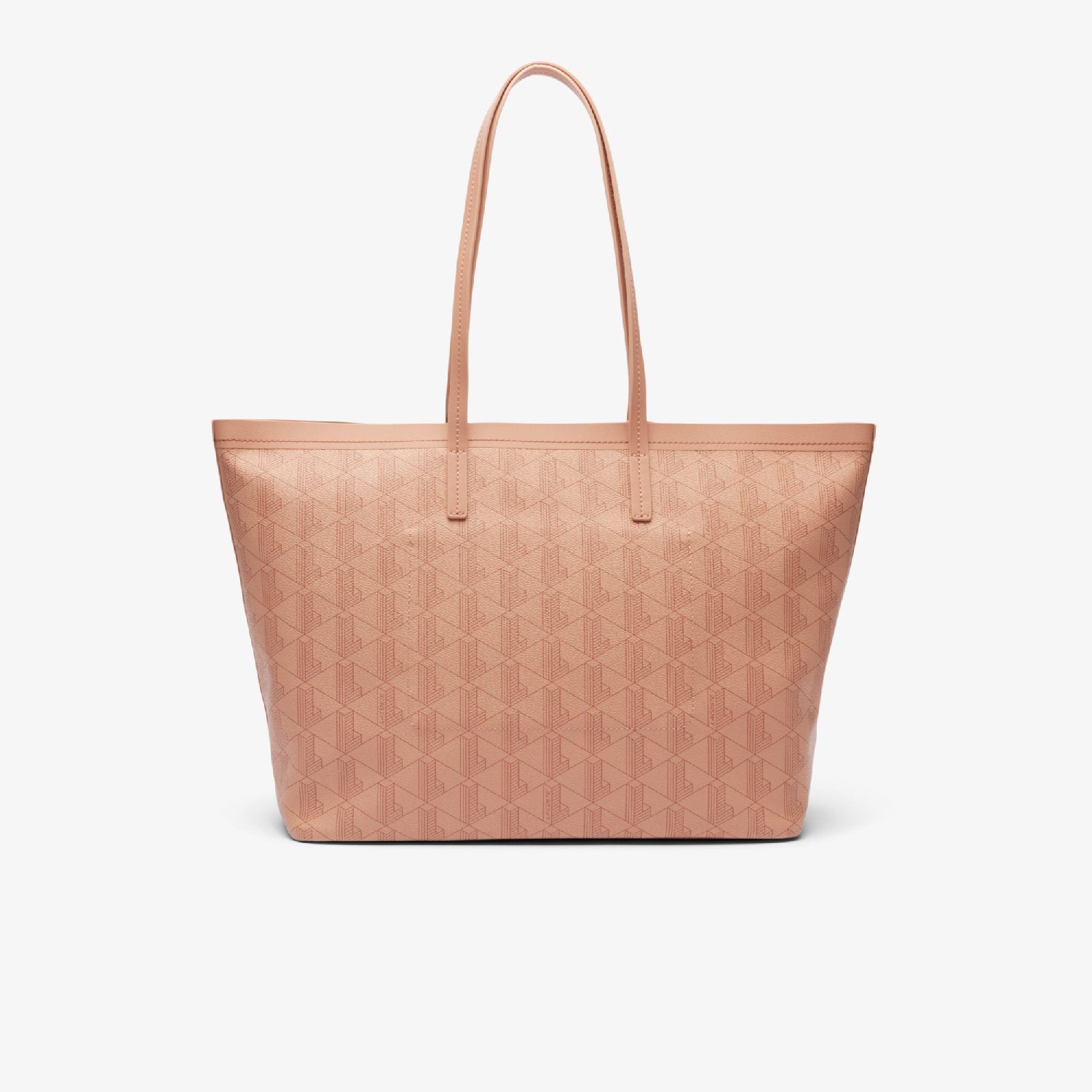 Sac cabas Zely grainé avec pochette - Mono Latte Copper