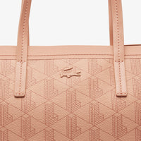 Sac cabas Zely grainé avec pochette - Mono Latte Copper
