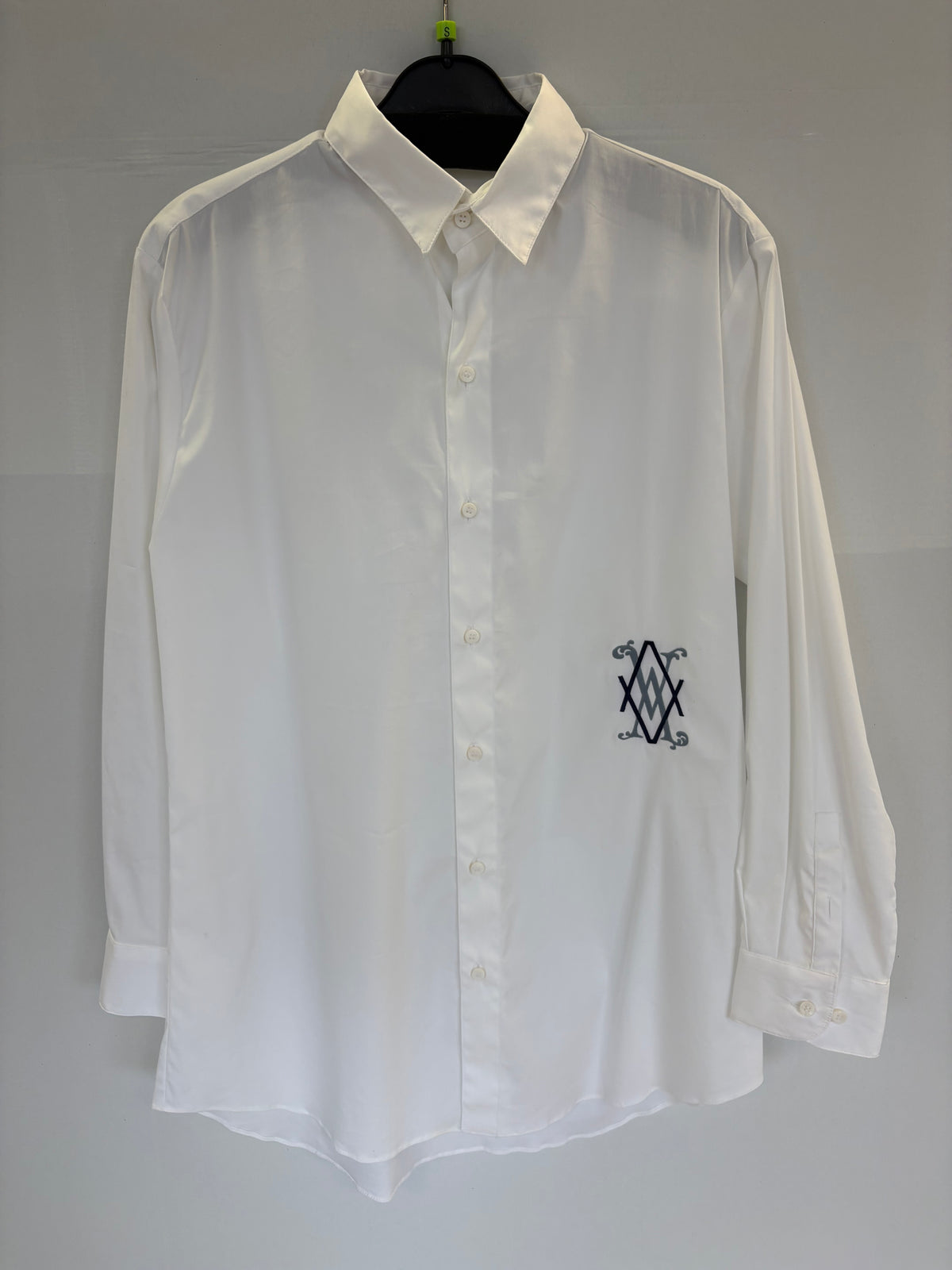 Chemise en popeline blanche - Bleu Moyen