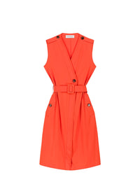 Sleeveless wrap dress - Bright Orange