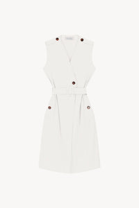 Robe sans manches portefeuill - Blanc Optique