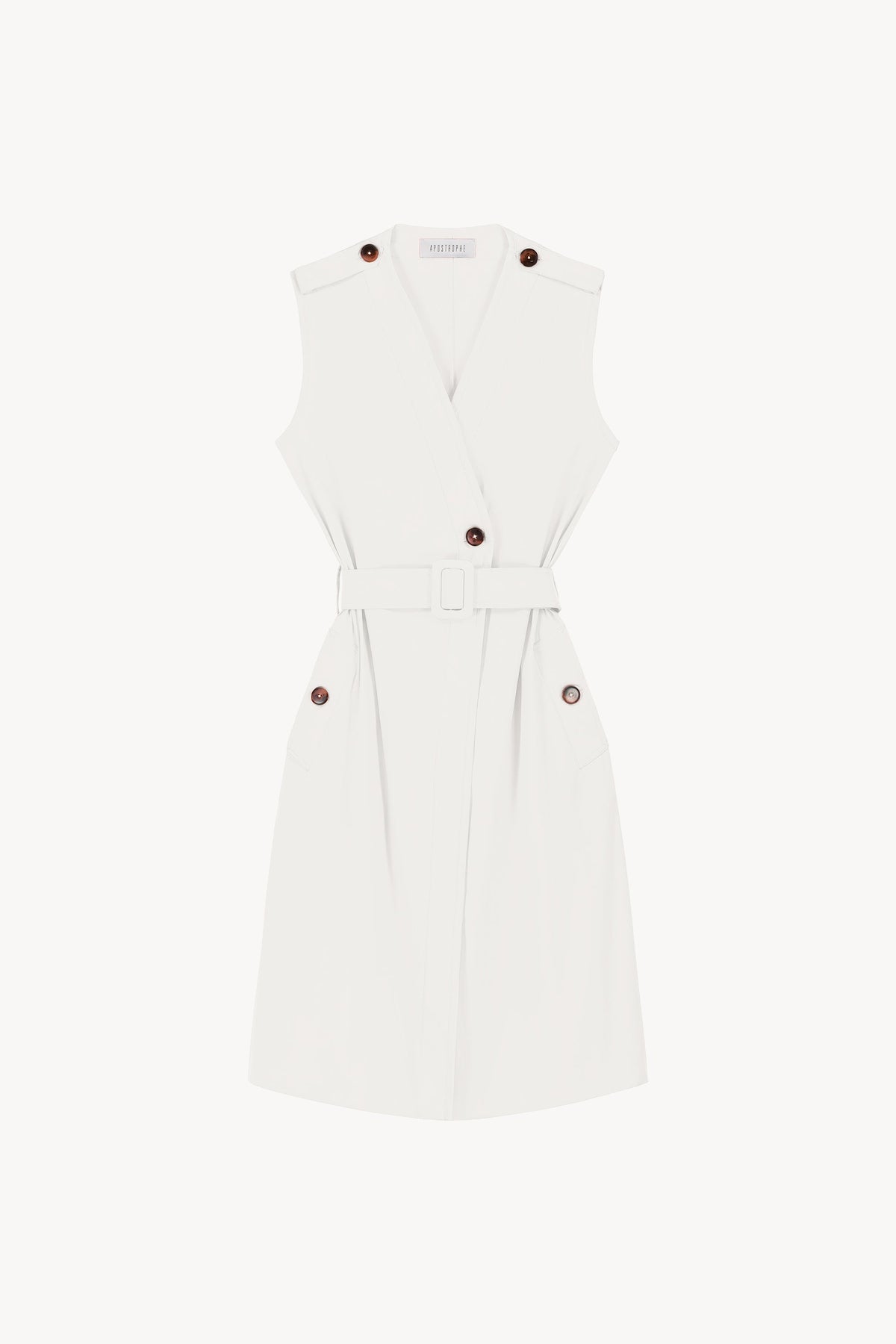Robe sans manches portefeuill - Blanc Optique