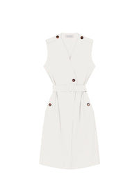 Sleeveless wrap dress - Optical White
