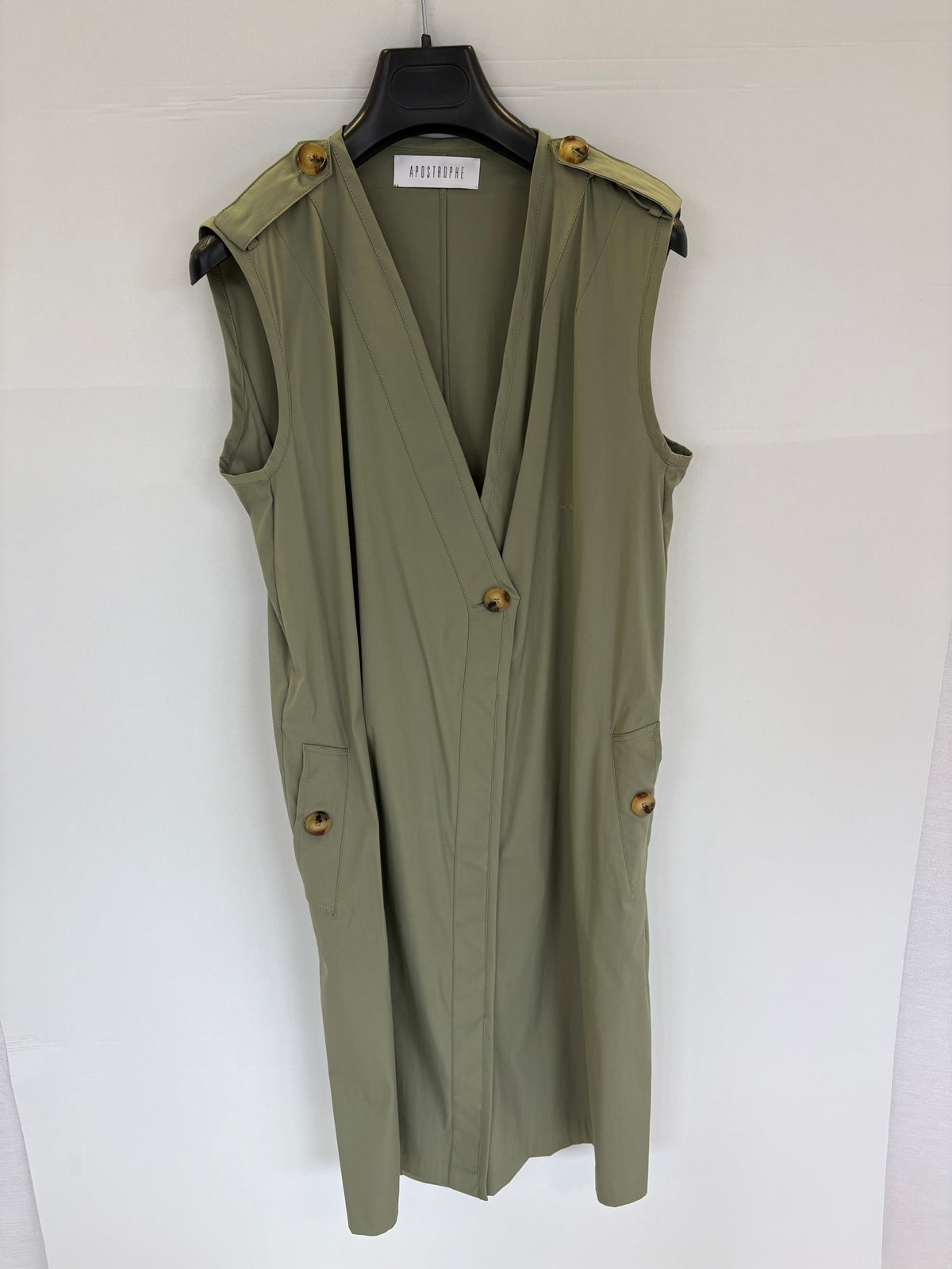 Robe sans manches portefeuill - Kaki
