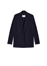 Loose-fitting straight-cut linen jacket - Navy