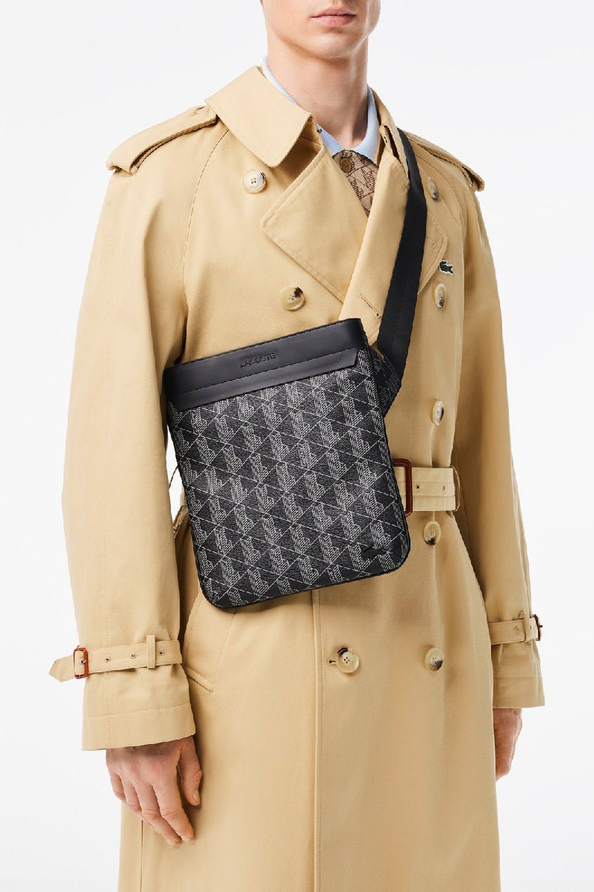 The Blend printed flat bag - Monogram Black Grey