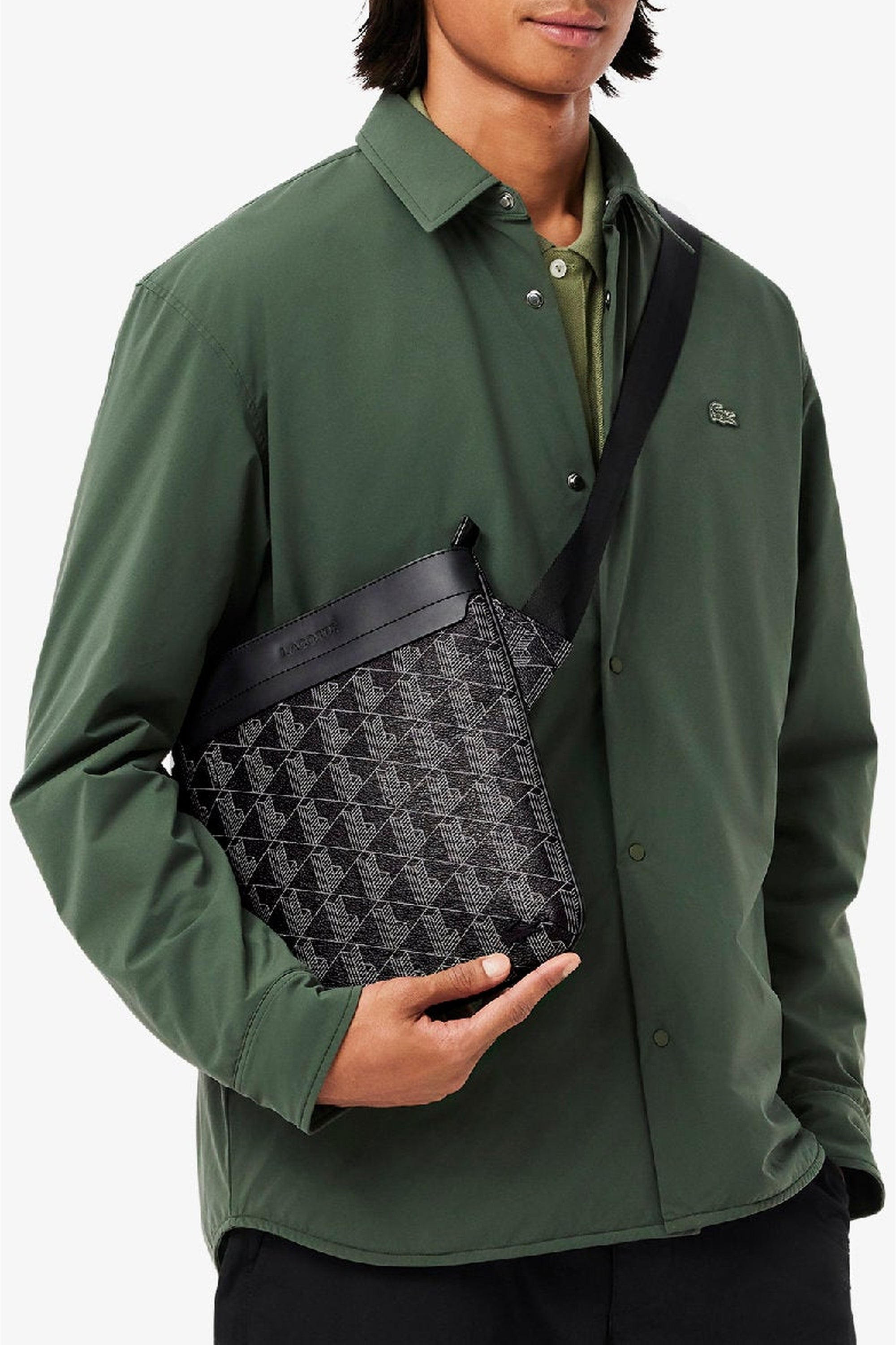 The Blend printed flat bag - Monogram Black Grey