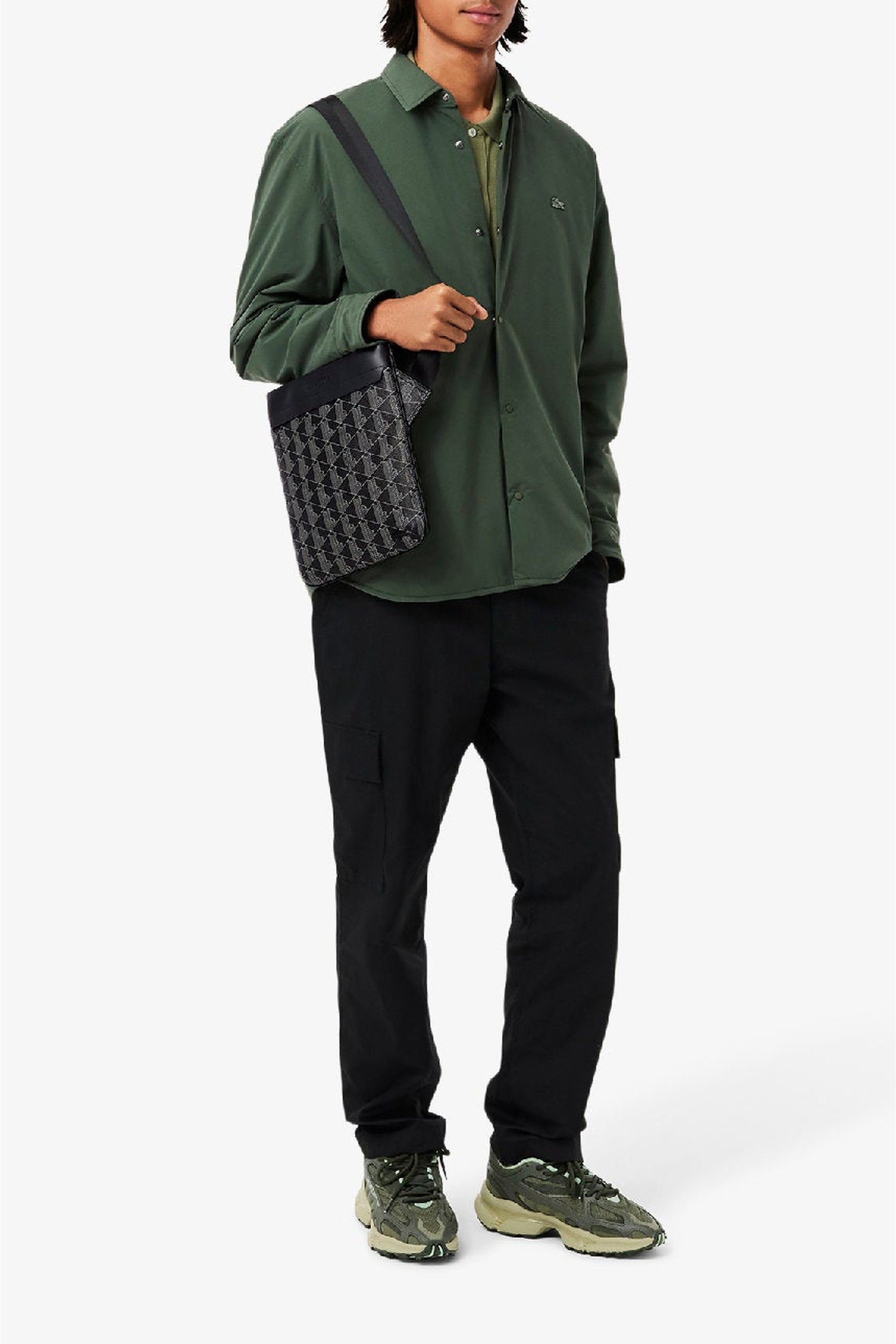 The Blend printed flat bag - Monogram Black Grey