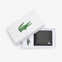 Petit portefeuille en cuir - Noir Croc Vert