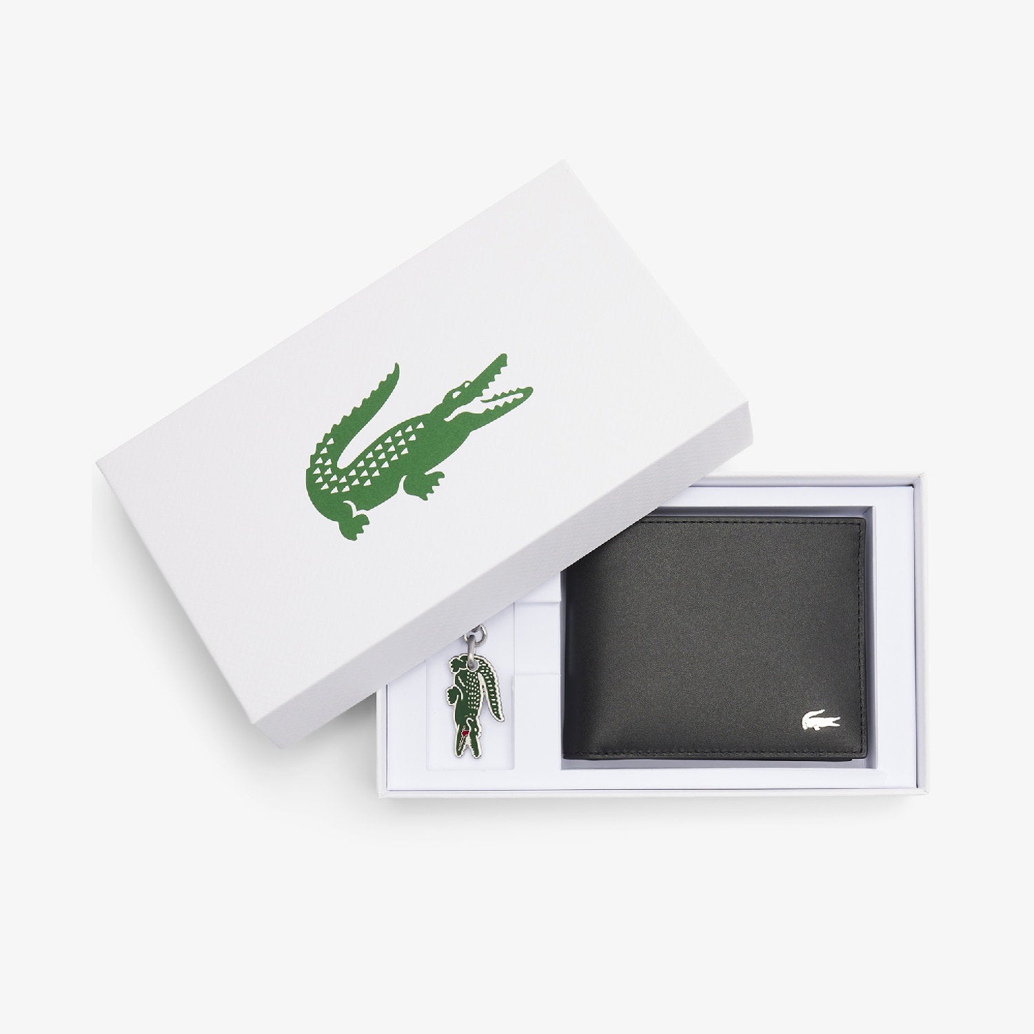Petit portefeuille en cuir - Noir Croc Vert
