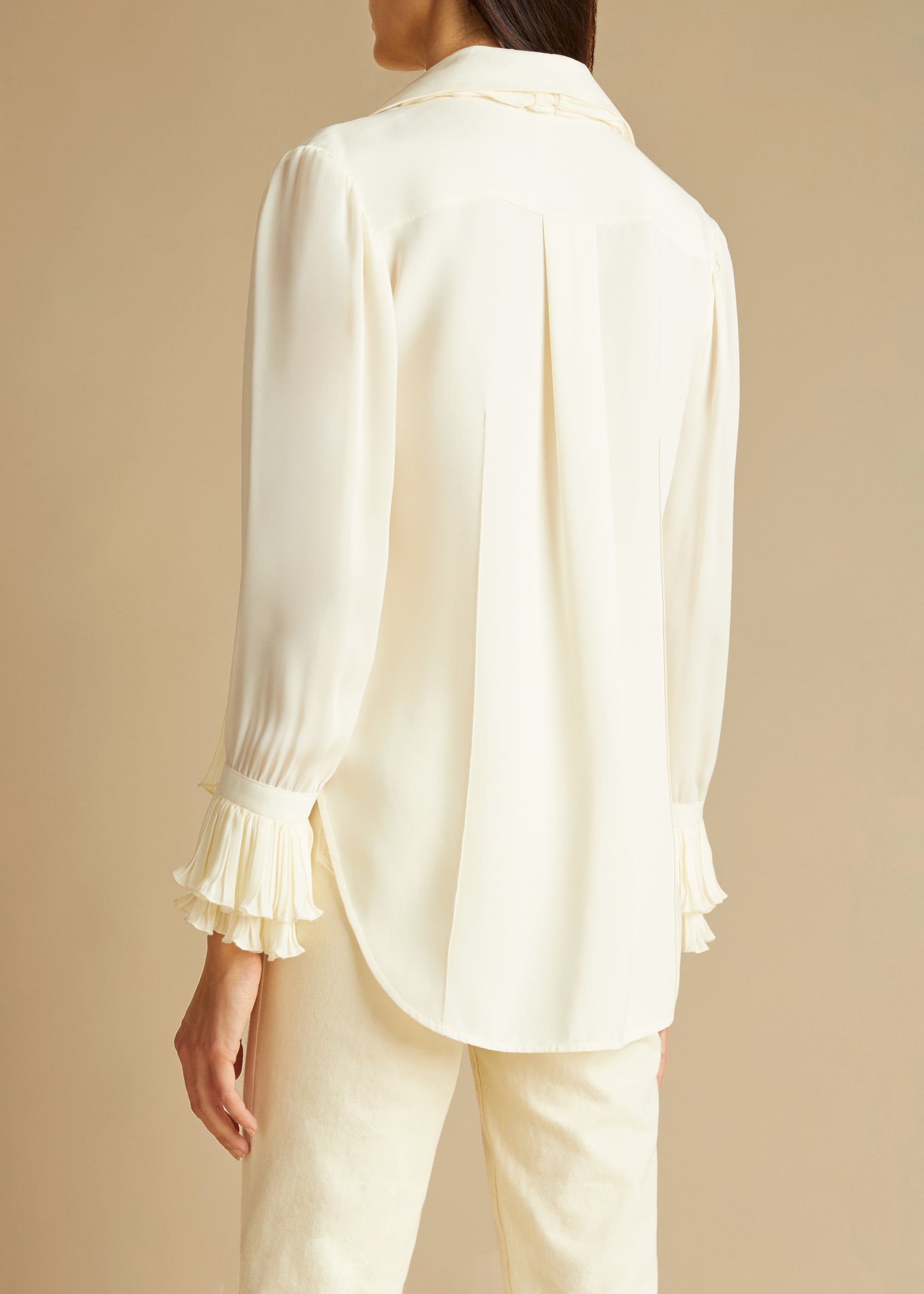 Nia top in silk - Ivory