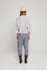 Pantalon sarouel Nicobar carreaux - Blue