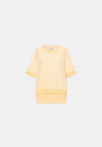T-shirt Nimble rayé en lin mélangé - Ananas