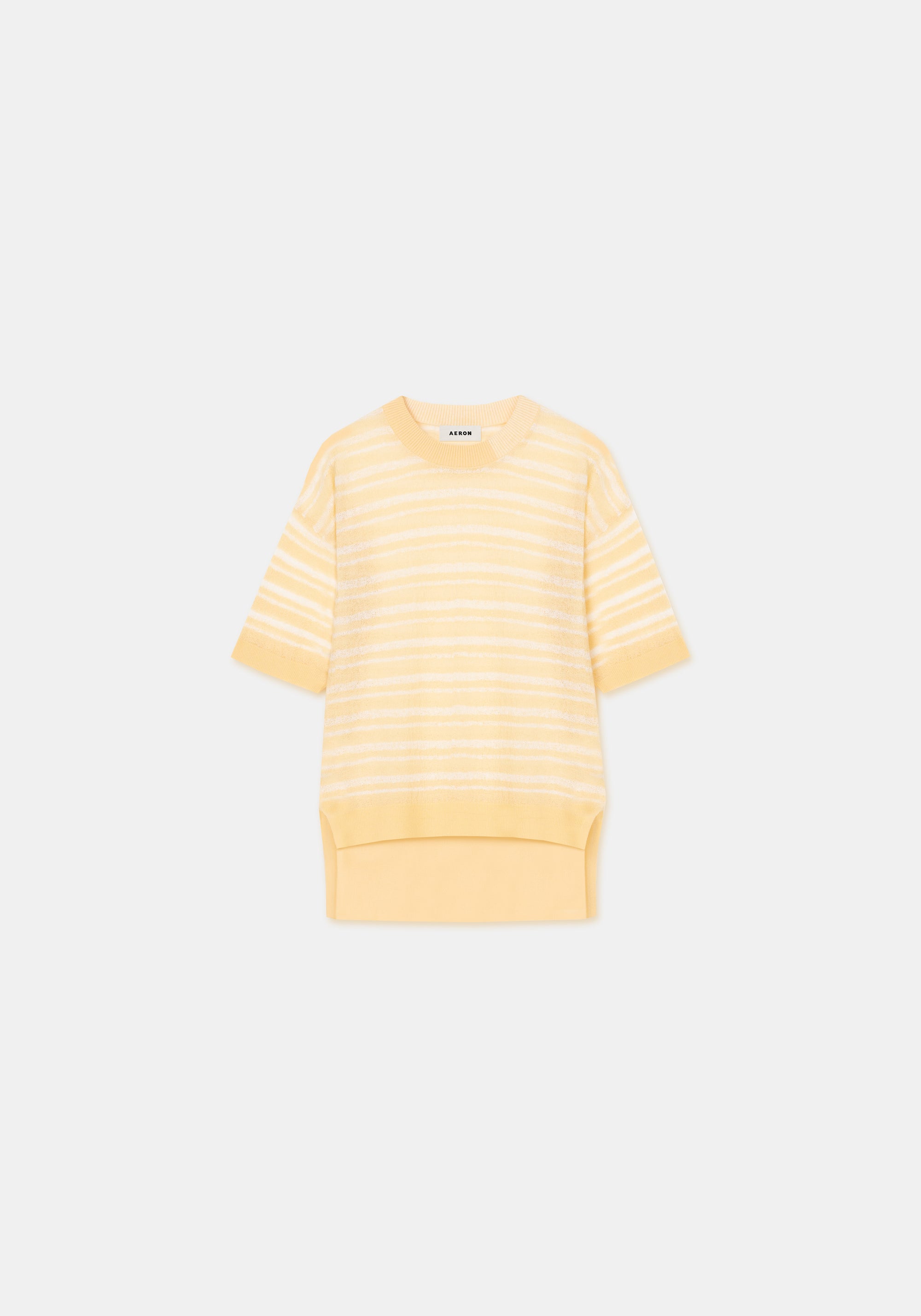 T-shirt Nimble rayé en lin mélangé - Ananas