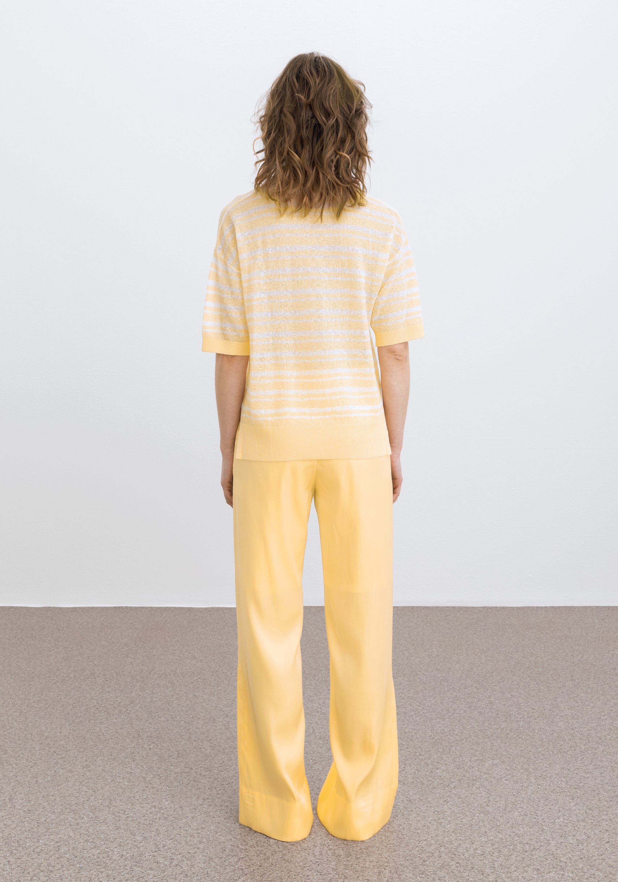 T-shirt Nimble rayé en lin mélangé - Ananas