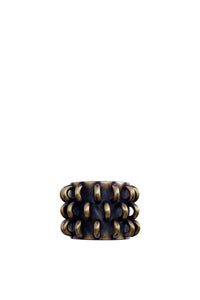 Set of 4 Tulum Brass Jewellery Napkin Rings - Black & Brass