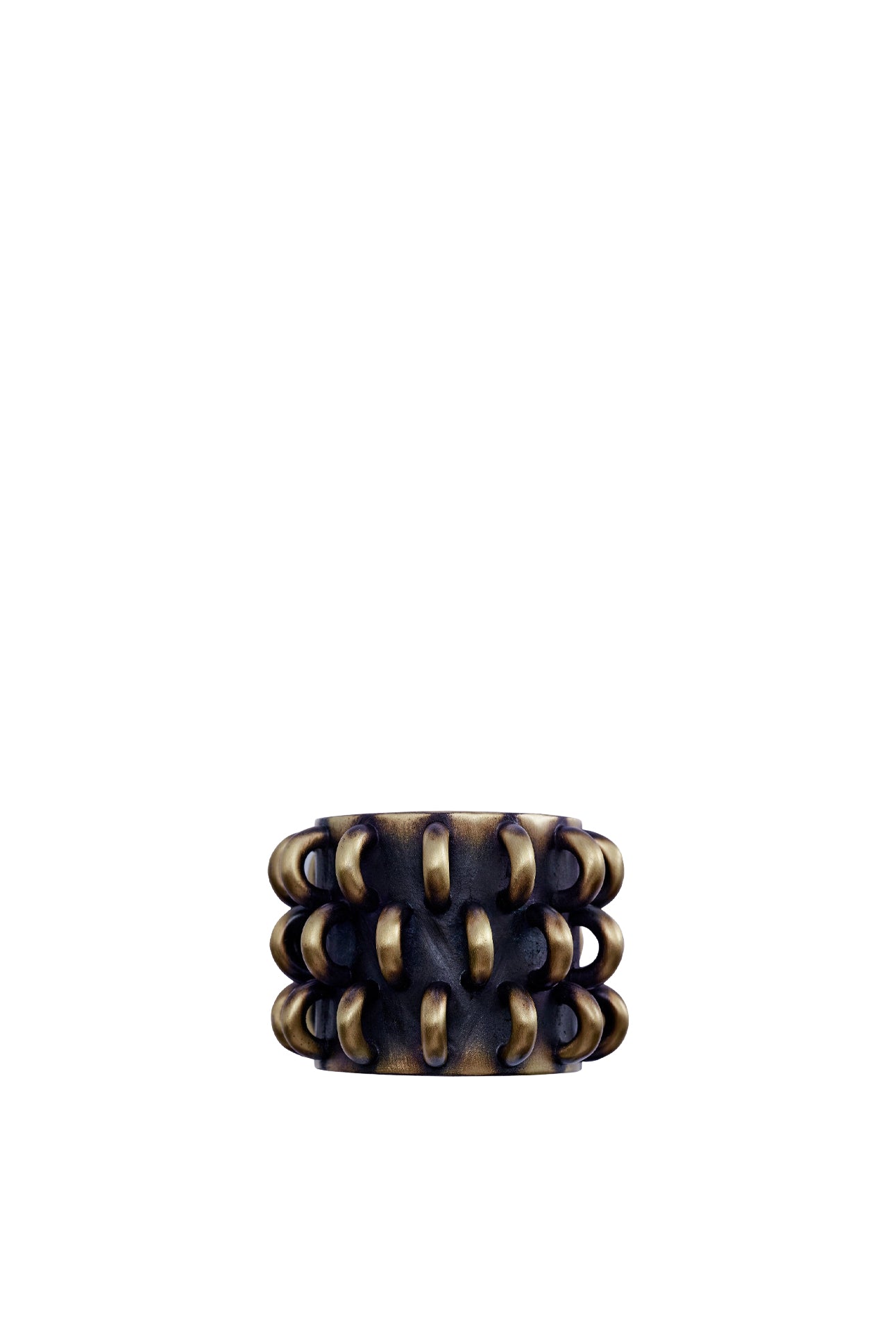 Set of 4 Tulum Brass Jewellery Napkin Rings - Black & Brass