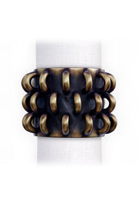 Set de 4 ronds de serviette Tulum en laiton - Or