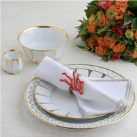 Coffret de 4 ronds de serviette Coral - Rouge