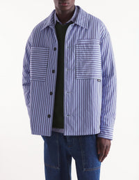 Oversized quilted overshirt - Navy & Blue