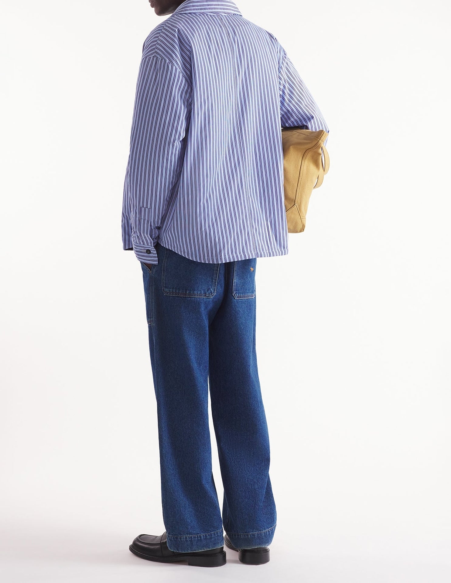 Oversized quilted overshirt - Navy & Blue