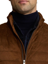 Doudoune gilet Hoffman en daim - Chestnut Brown