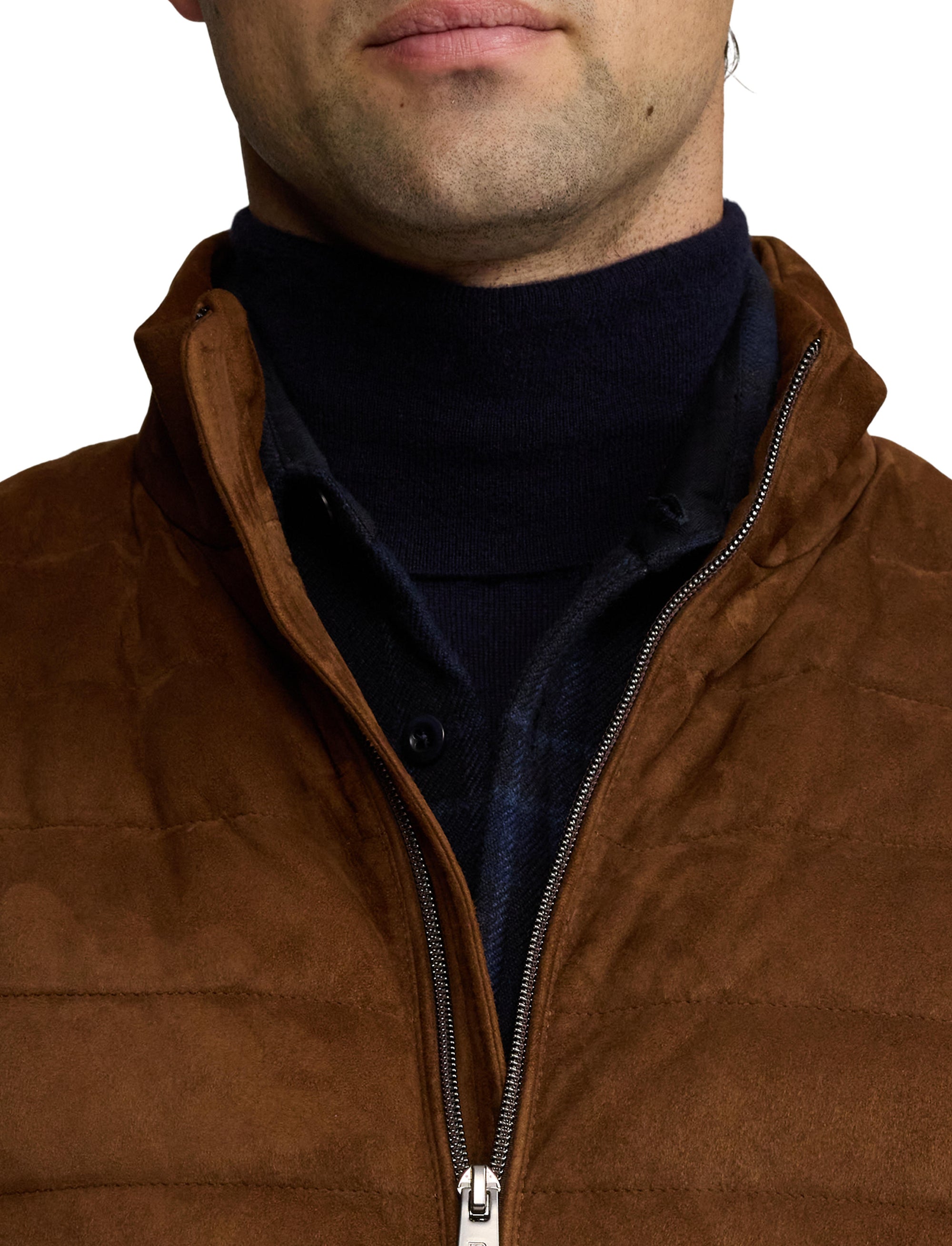 Doudoune gilet Hoffman en daim - Chestnut Brown