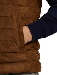 Doudoune gilet Hoffman en daim - Chestnut Brown