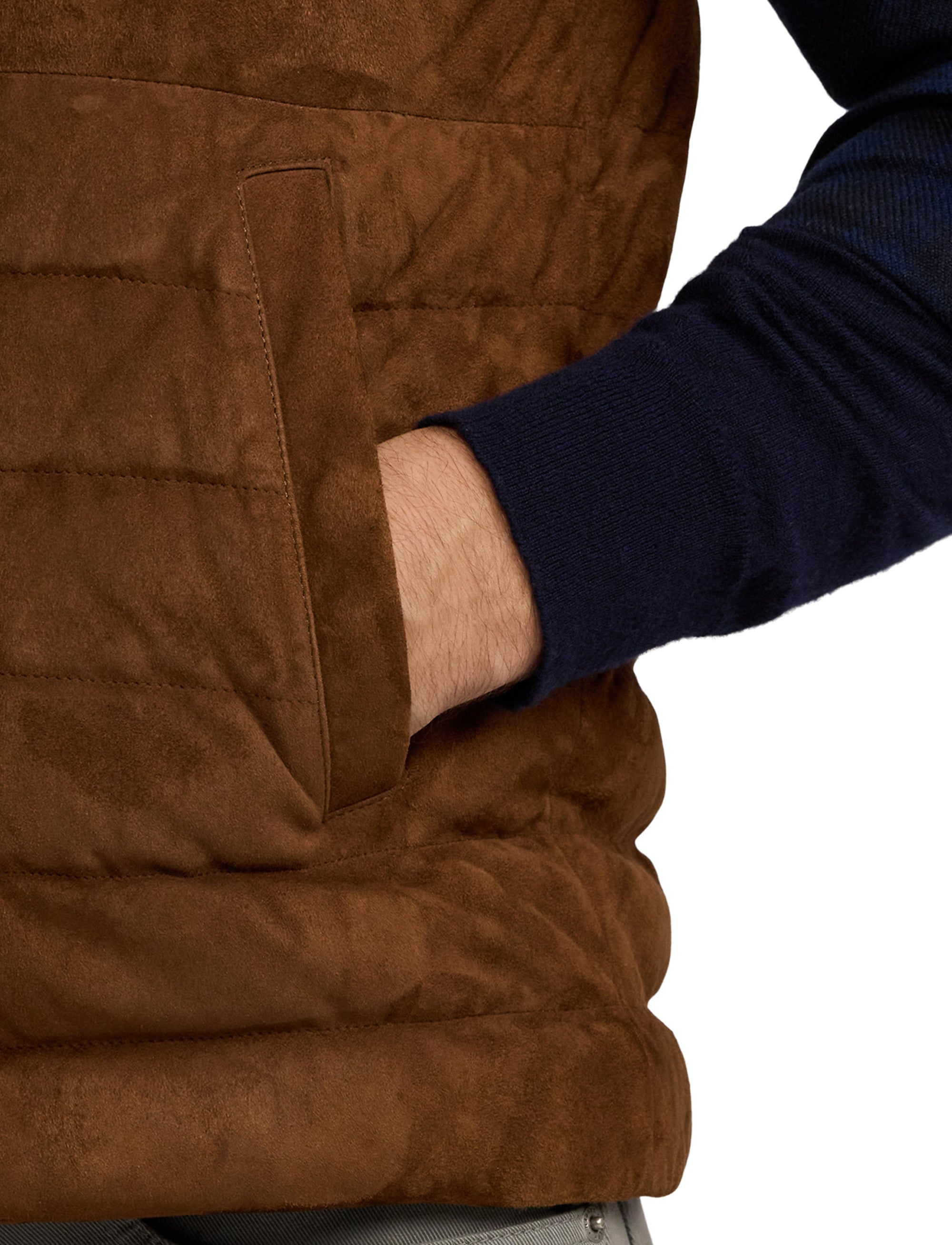 Doudoune gilet Hoffman en daim - Chestnut Brown