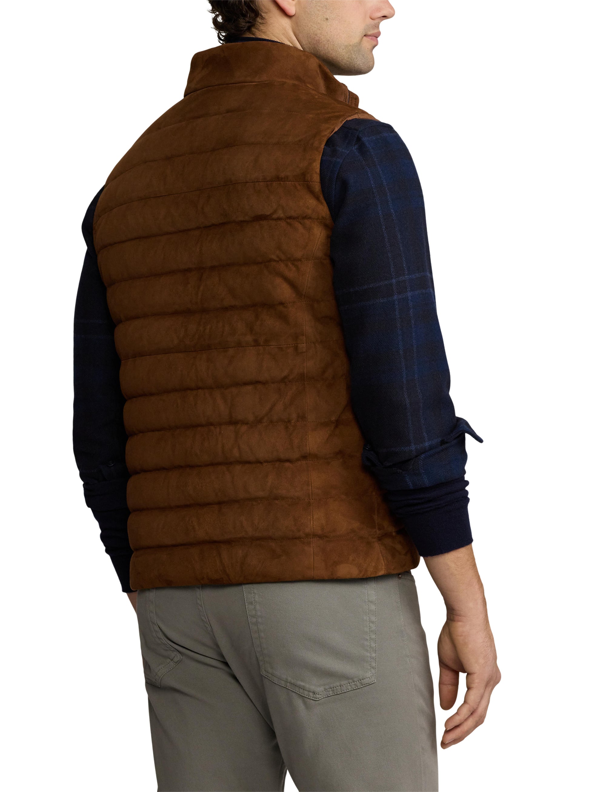 Doudoune gilet Hoffman en daim - Chestnut Brown