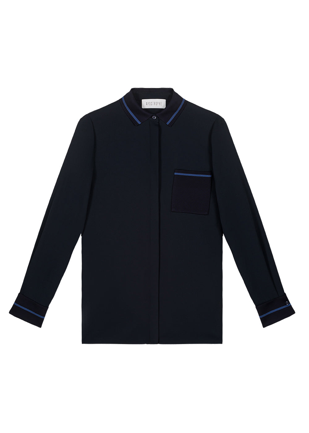Chemise col tricot - Marine