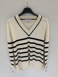 Pull col v - Blanc Cassé