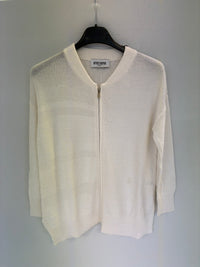 Cardigan zippe - Blanc Cassé