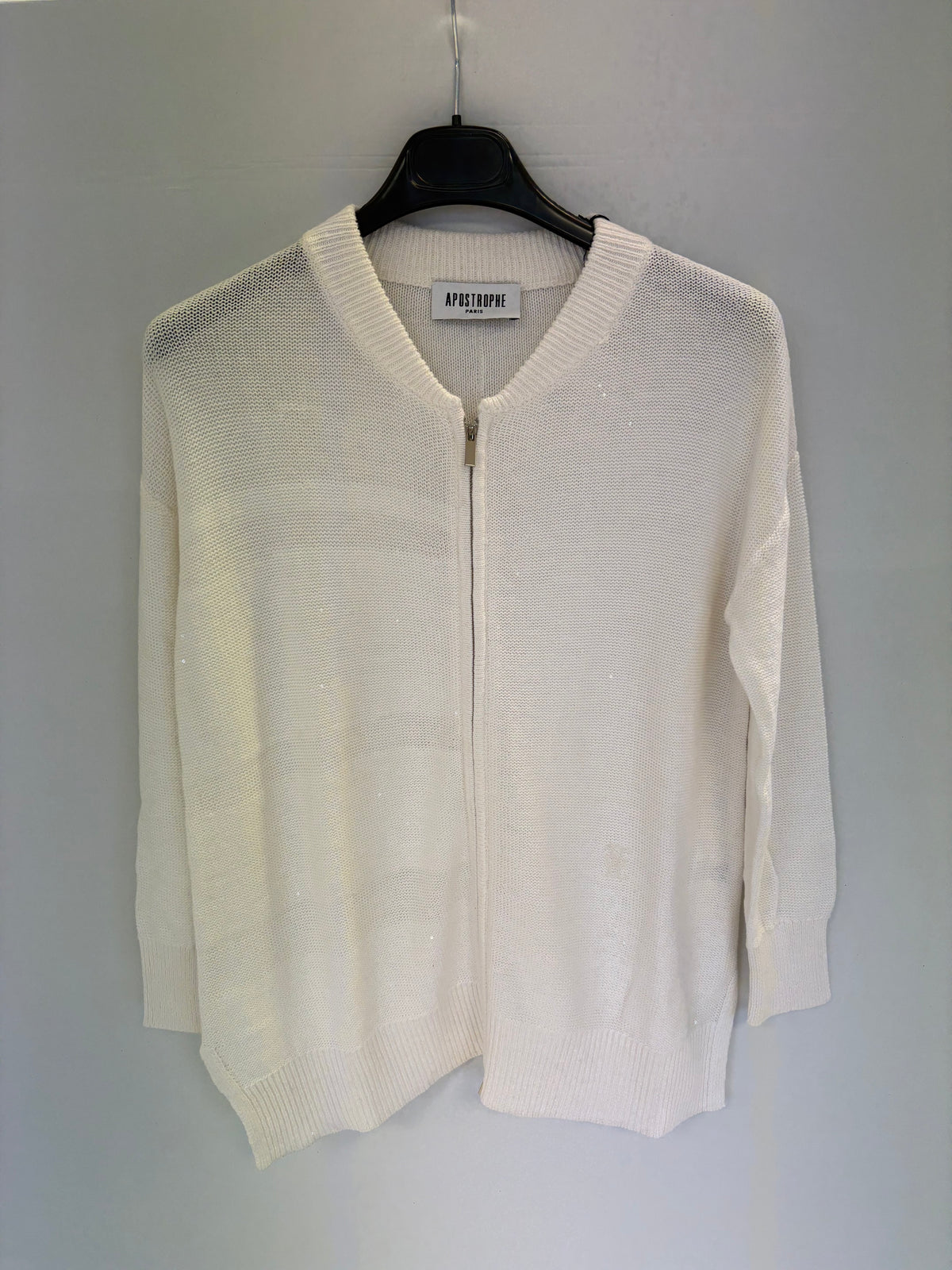 Cardigan zippe - Blanc Cassé