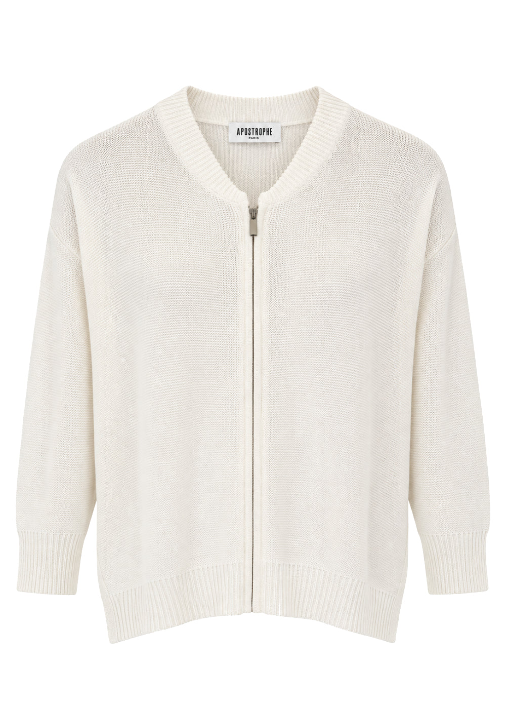 Cardigan zippe - Blanc Cassé